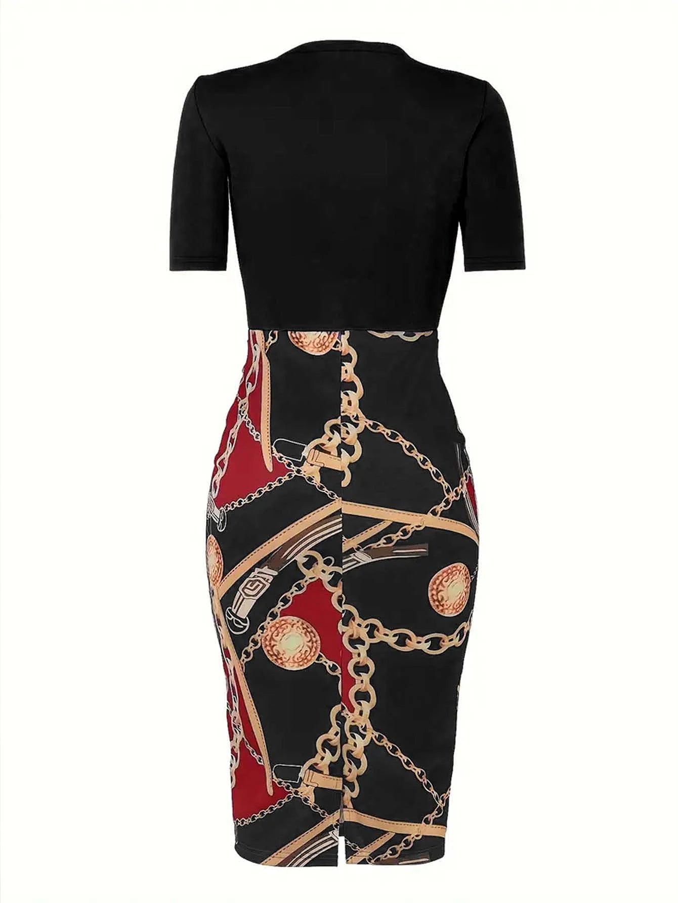 Short Sleeve Round Neck Slight Stretch With Belt