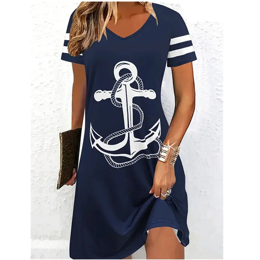 Short Sleeve O-Neck Elegant Vintage Dress