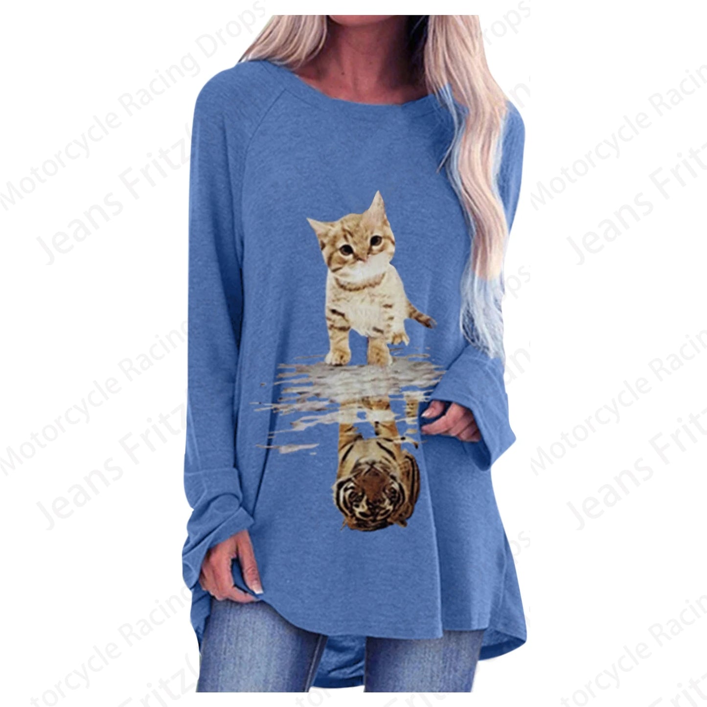 Long Sleeve Tops Lady Tshirt Tunic  Clothing