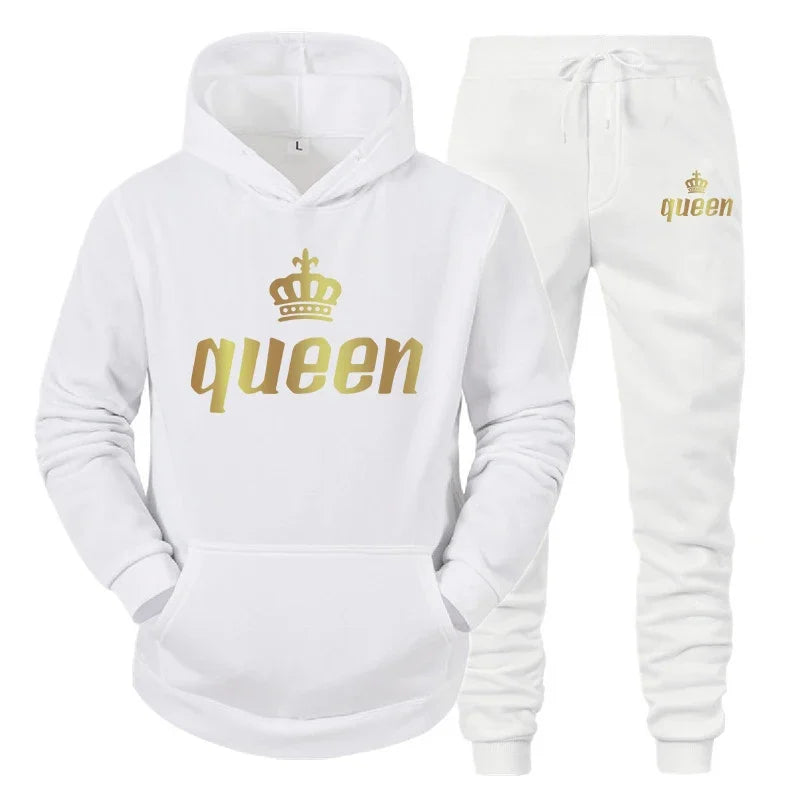 King And Queen Couple Outfit Hoodie and Jogger High Quality King Queen Tracksuit