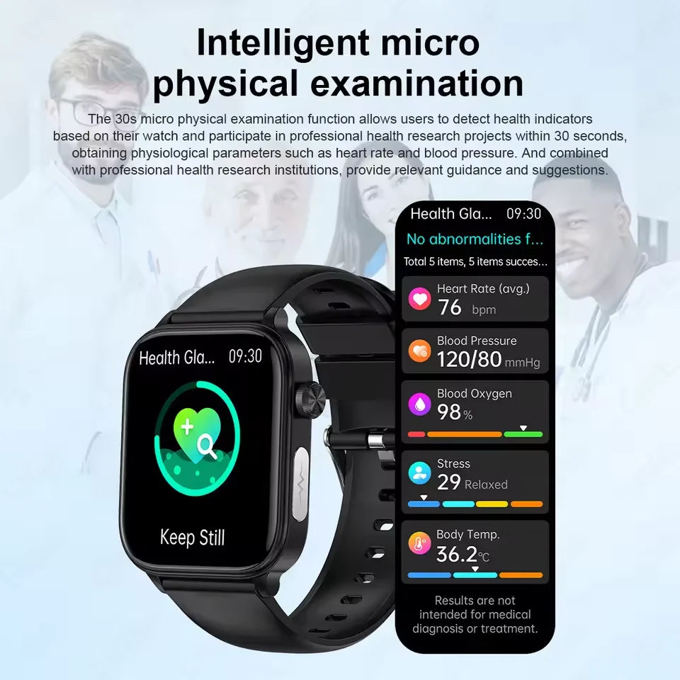 New ECG+PPG AI Health Diagnose Smart Watch Men And Women, Blood Lipid BP Uric Acid Heart rate Tracker