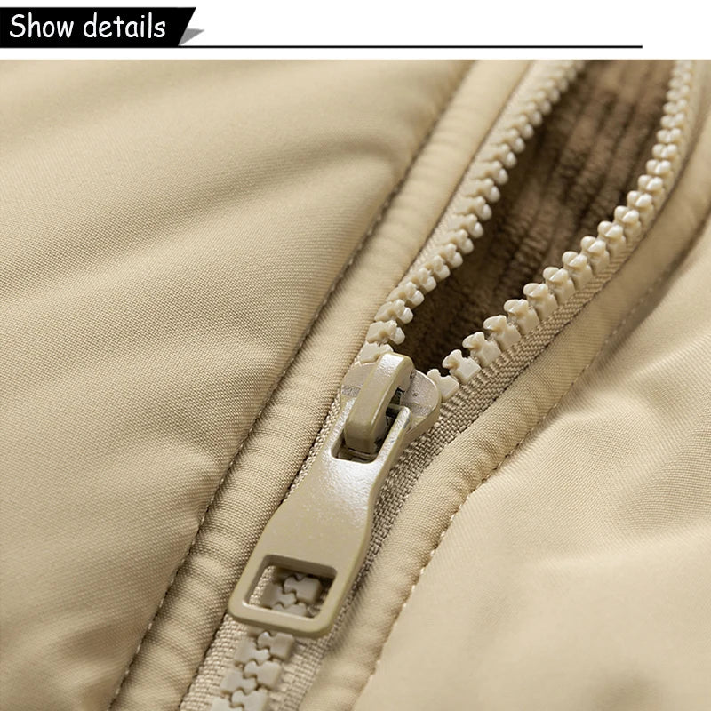 Winter  Outdoor Removable Hooded Windbreak Jacket  Warm Solid Jacket For Men