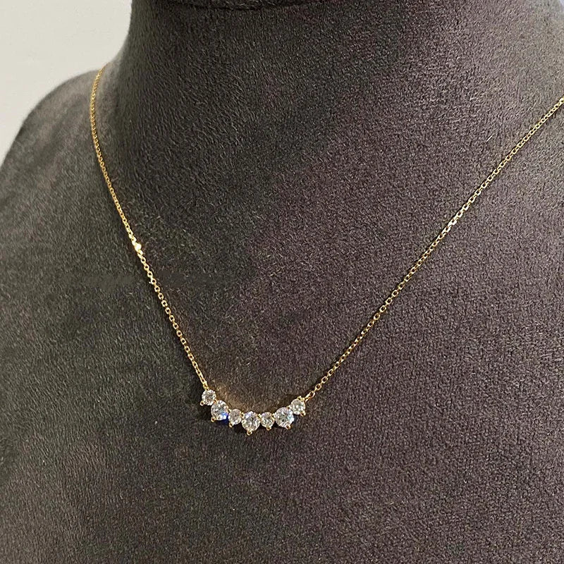 Silver Plated 18K Gold Geometric CZ Pendant Necklace