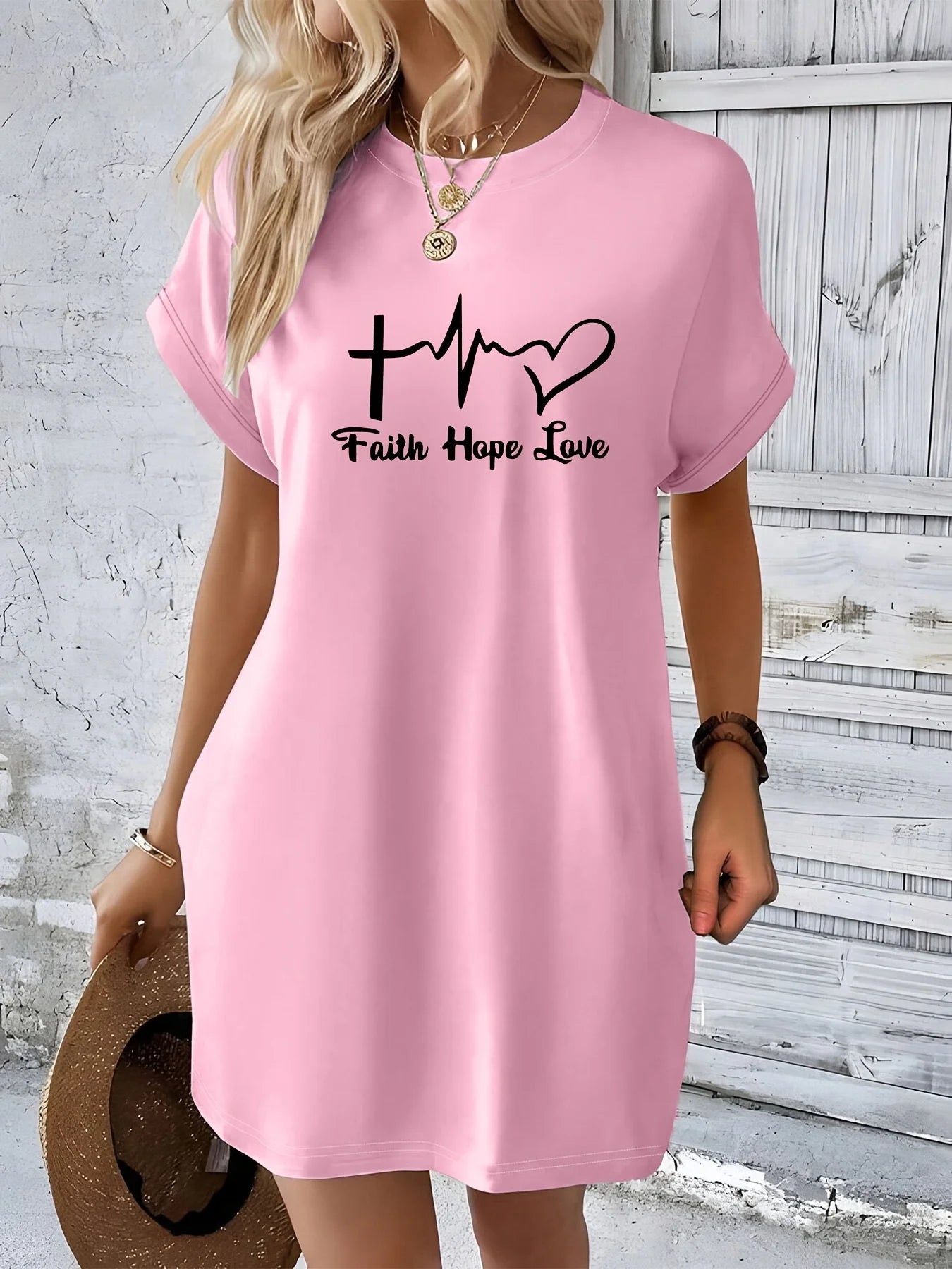 Faith hope love print Graphic Dress