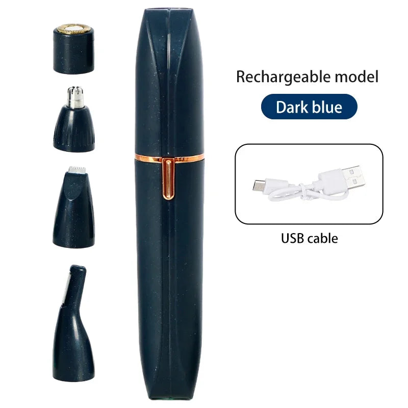 4 In 1 Electric Hair Remover Full Body Shaving Facial Epilator Shaver Eyebrow Trimmer Nose Bikini Line Painless Epilator