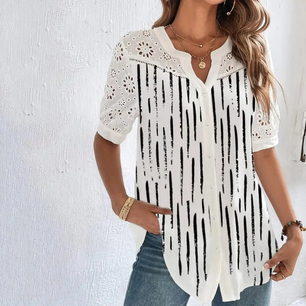 Elegant Short Sleeve Blouse Holiday Dress