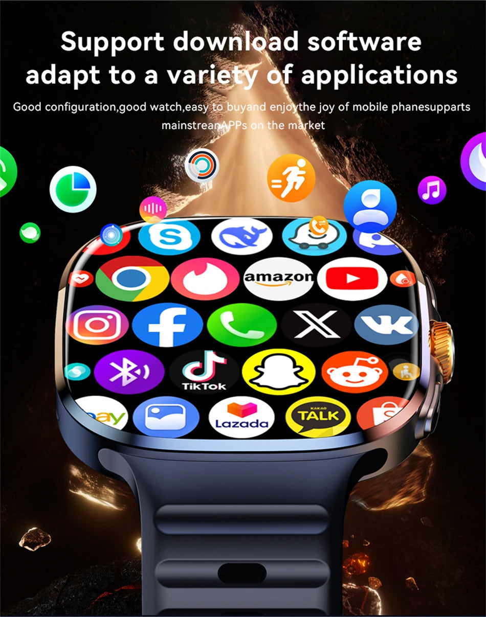 5G/4G Full Network Smart Watch 2.40 inch Big Screen HD Video Call 8GB+128GB RAM 2100mAh Google Play WIFI GPS Sim Card