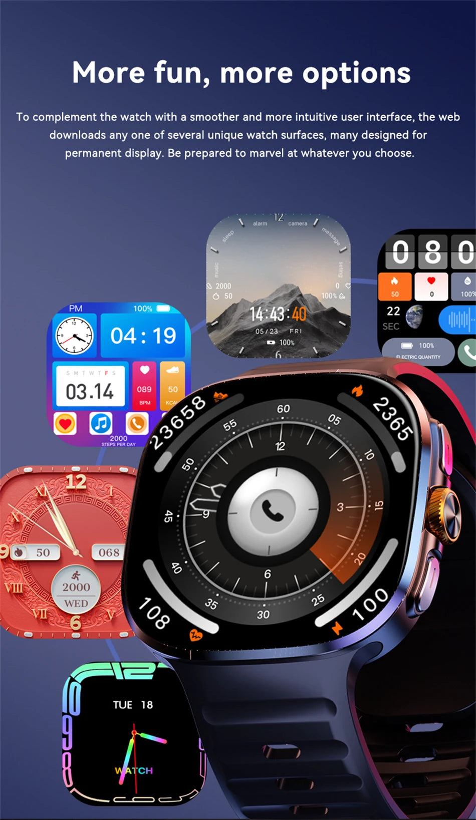 5G/4G Full Network Smart Watch 2.40 inch Big Screen HD Video Call 8GB+128GB RAM 2100mAh Google Play WIFI GPS Sim Card