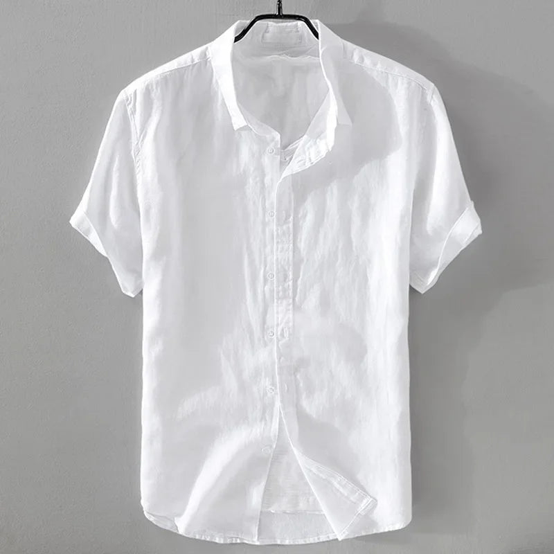 Pure Linen Short Sleeve Shirt For Men