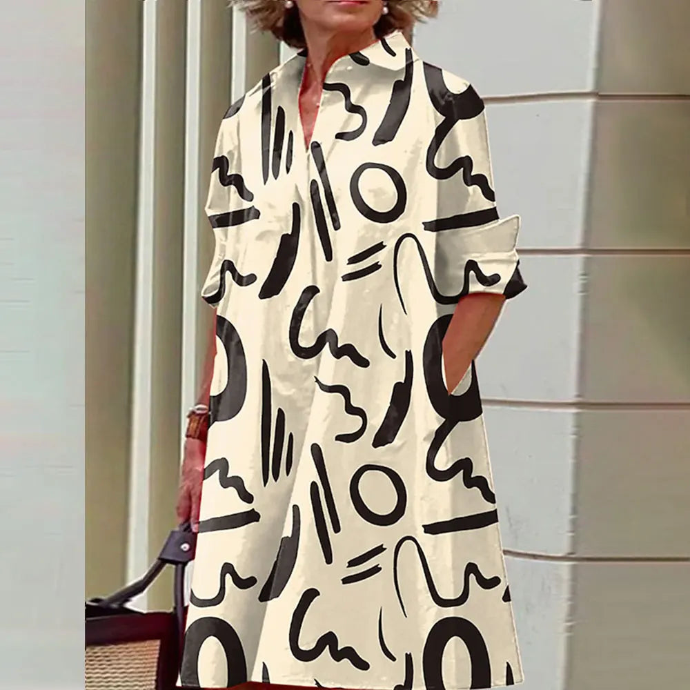 Women's Long Sleeve Botton Dress