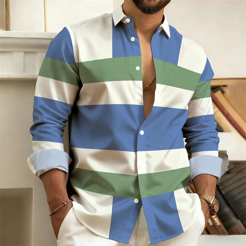 Long-Sleeve Shirt, Stylish Men's Shirt, Outdoor Streetwear Trendy Men's Top S-6XL