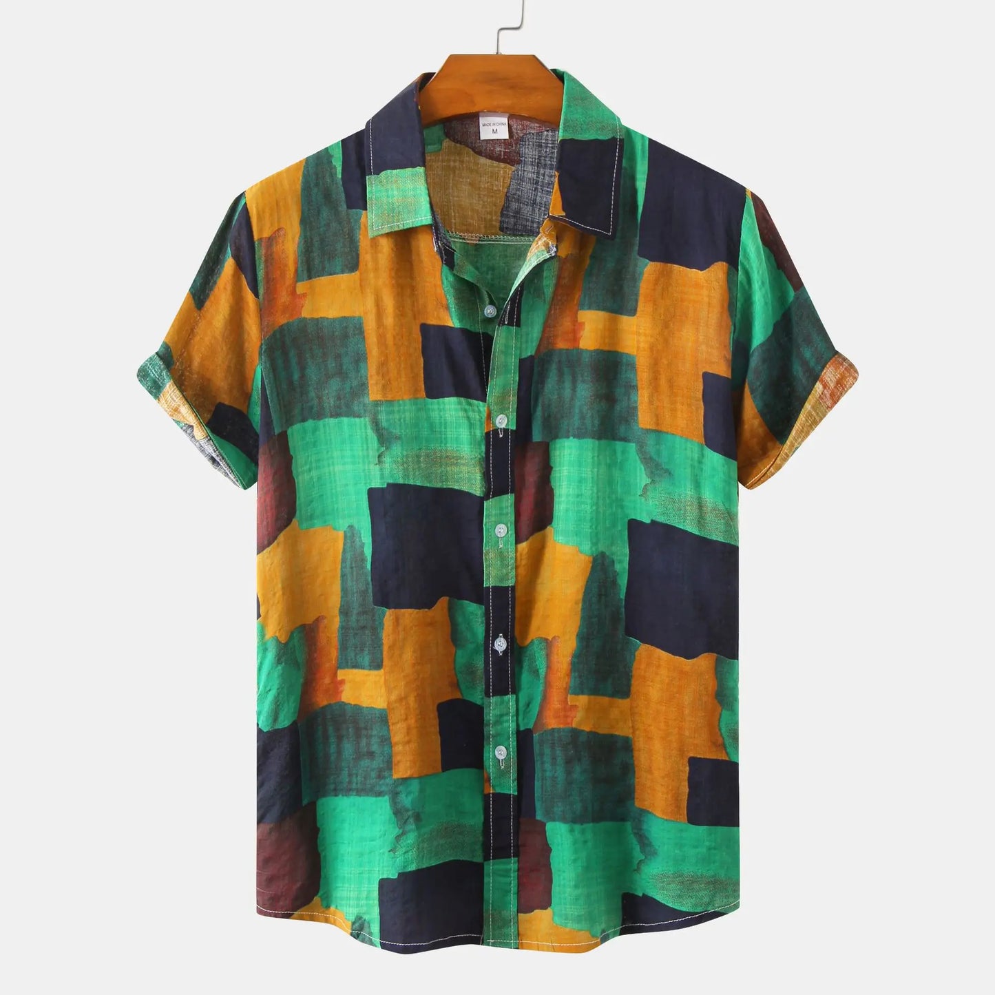 Summer  Fashion Social Beach Style Men Short Sleeve