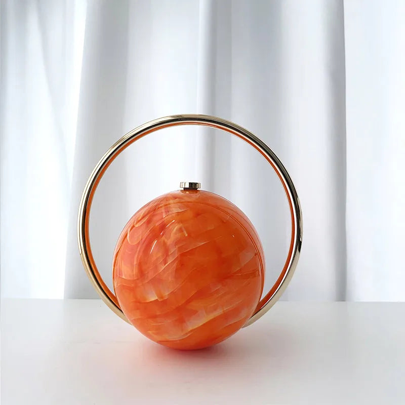 Exquisite Luxury Banquet Handbag Electroplated Handle Fashion Spherical Design Multi-functional Coin Purse Party Bag Acrylic Bag