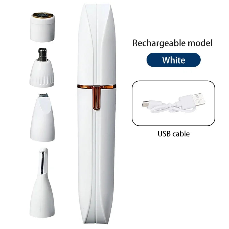 4 In 1 Electric Hair Remover Full Body Shaving Facial Epilator Shaver Eyebrow Trimmer Nose Bikini Line Painless Epilator