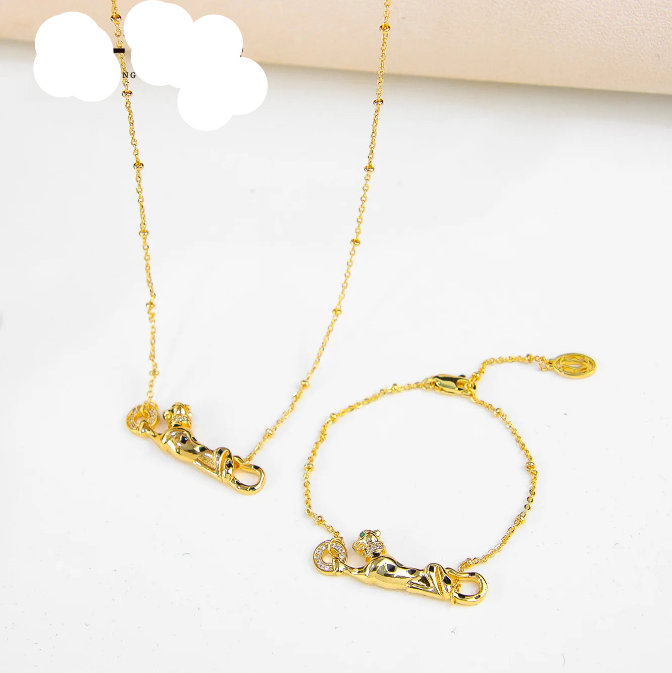 Leopard Gold Color Necklace Set 21k Gold Plated Jewelry