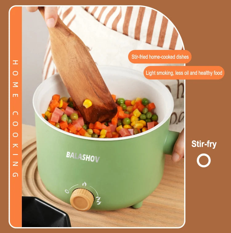 Mini Electric Cooker Multi-functional Cooking Pot Non-stick Frying Pan Ramen Dormitory Small Electric Hot Pot Cooker 220V