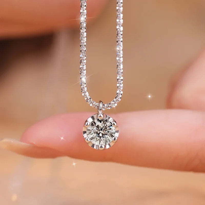 Classic Crown Silver Necklace for Women