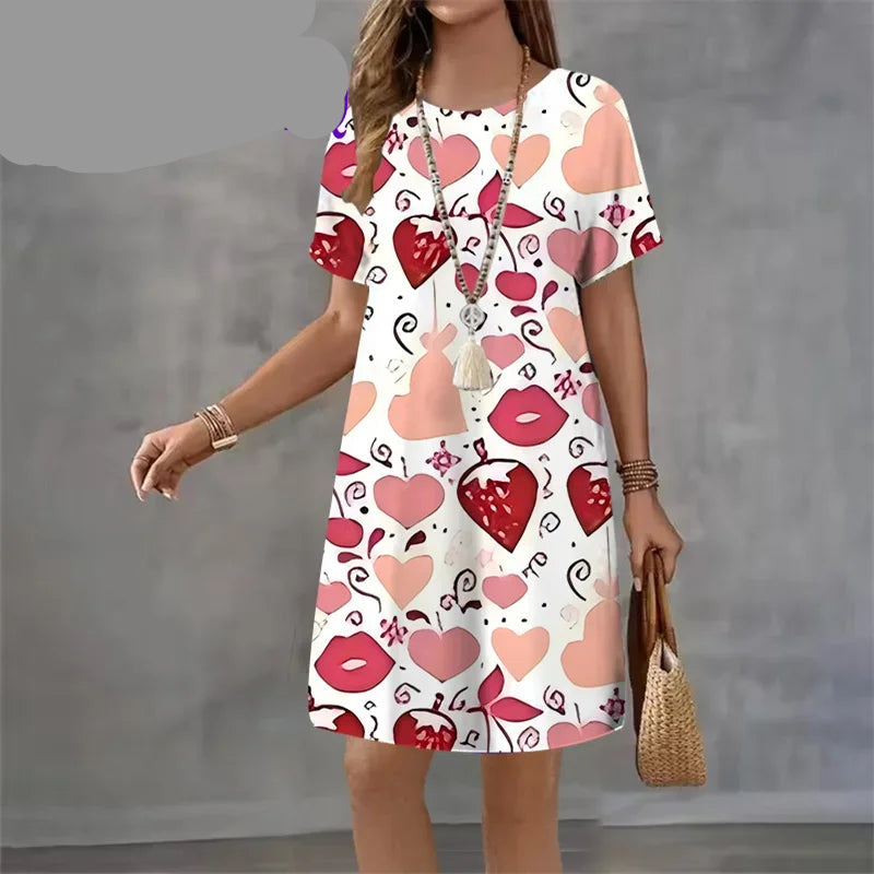 Vintage Short Sleeve Summer Elegant Sundress