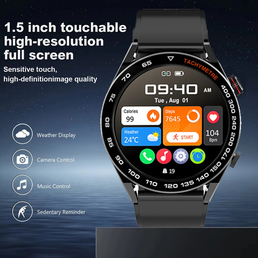 2026 New Smart Watch Men 1.5 inch Bluetooth Call Heart Rate Health 107+ Sports Fitness Watch Waterproof Business Man Smartwatch