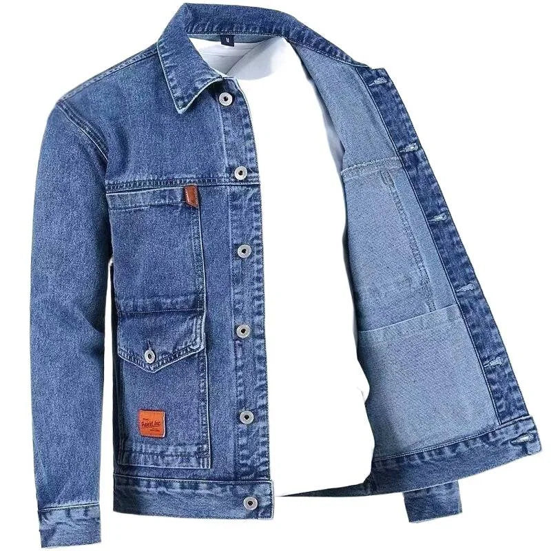 Denim Jacket Spring Autumn New Style High Street Multi Pocket