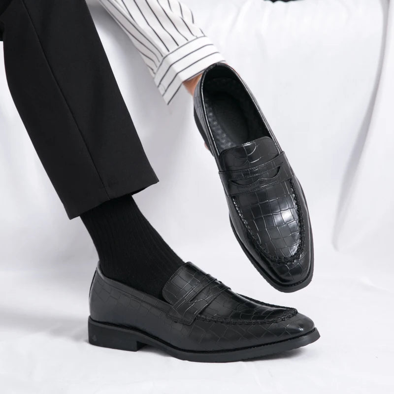Luxury Loafers Men Slip-On Business,Office  and Wedding Dress Driving Shoes