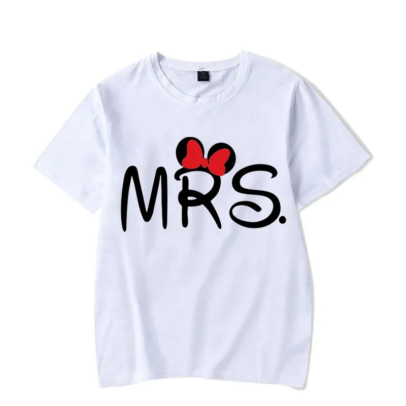 Mouse Cartoon MR MRS Print Couple TShirt Lovers Bird