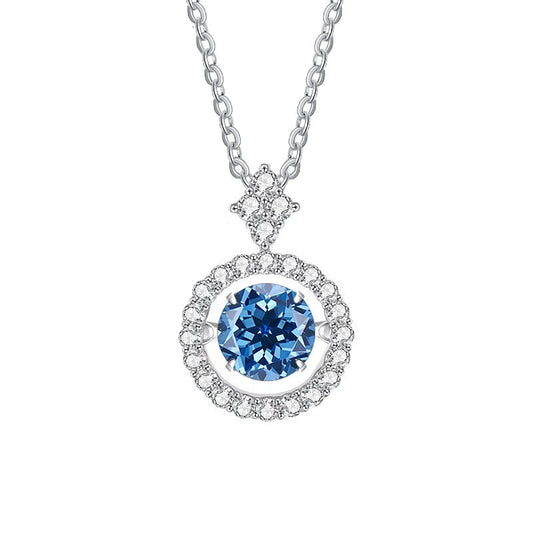 Simulated Diamond Necklace S925 Sterling Silver Jewelry