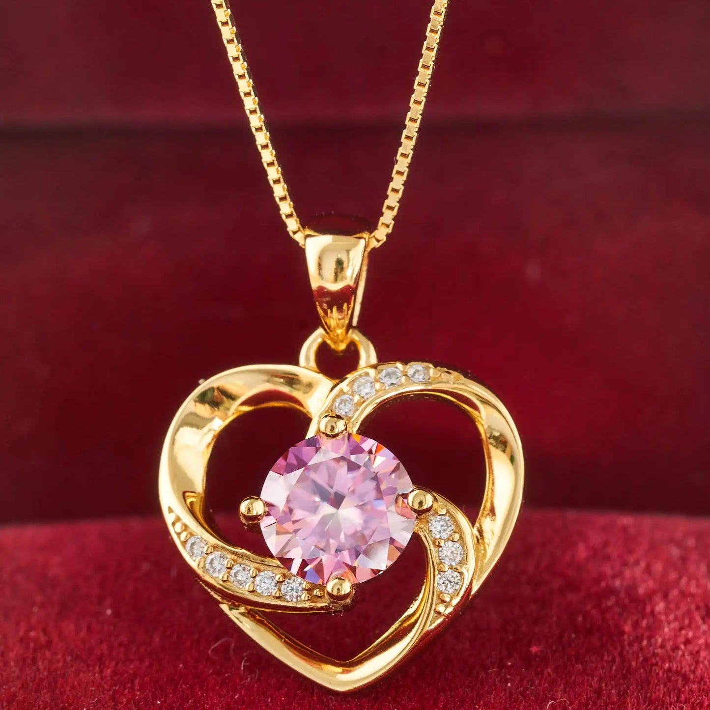 Gold Plated Classic Heart Pendant Necklace