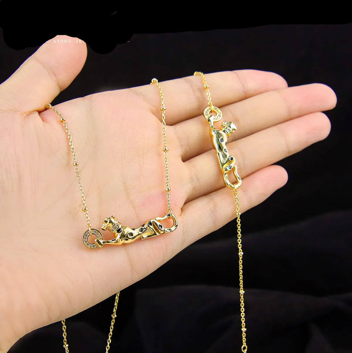 Leopard Gold Color Necklace Set 21k Gold Plated Jewelry