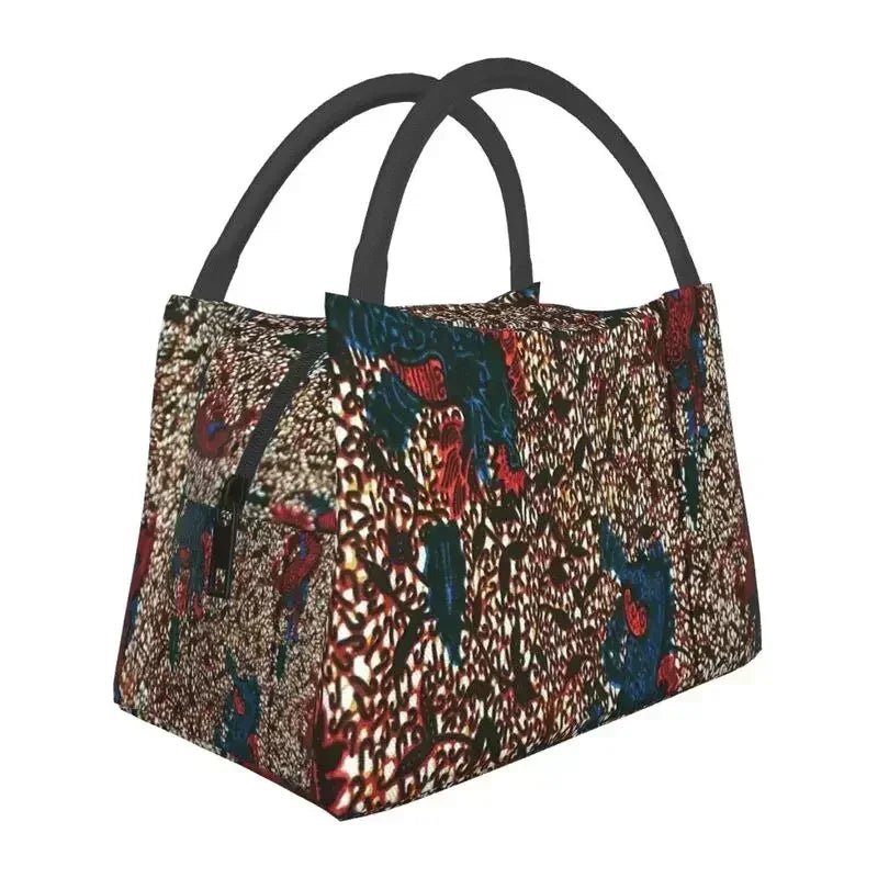Ankara Print Insulated Lunch Bag for African Pattern Wax Design