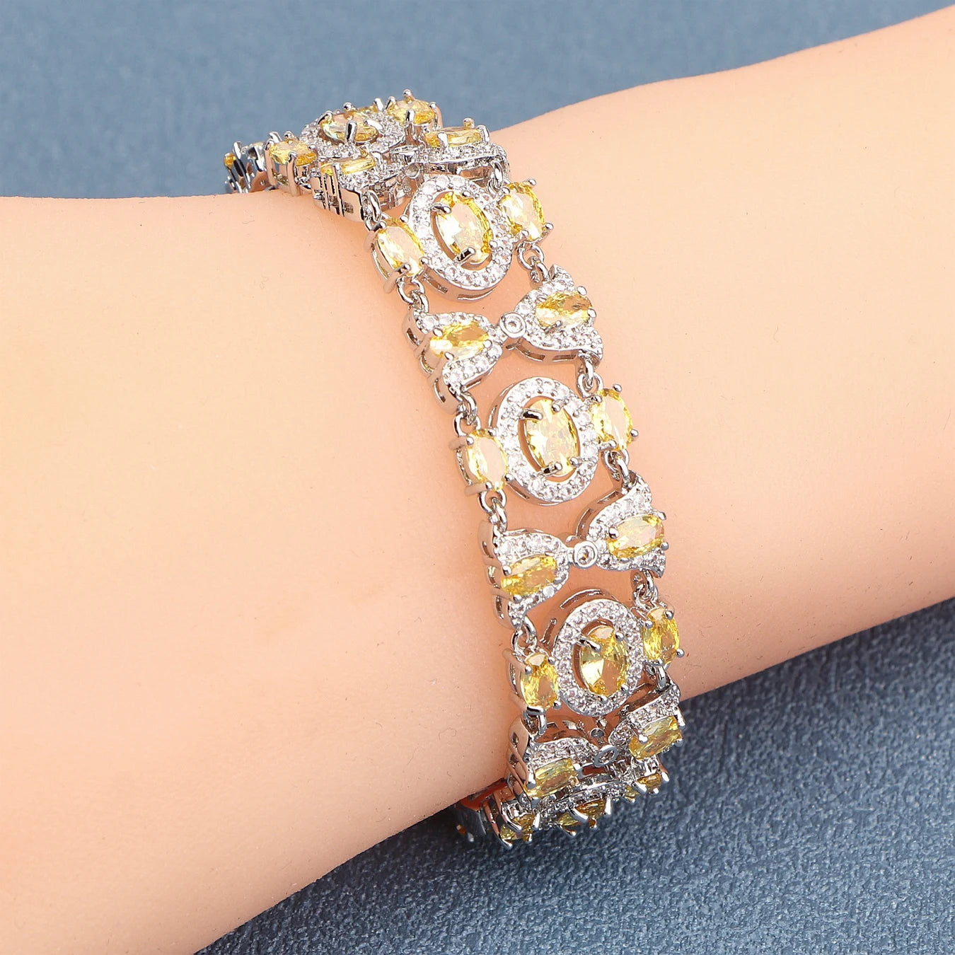 Charm Blue Cubic Zircon Bracelets Jewelry 18+2CM Length
