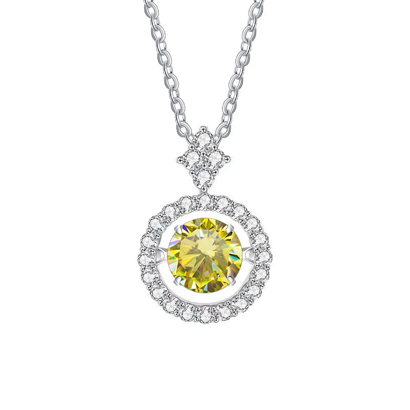 Simulated Diamond Necklace S925 Sterling Silver Jewelry