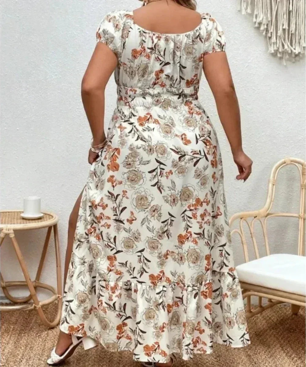 Outdoor Flower Casual Long Party Dress