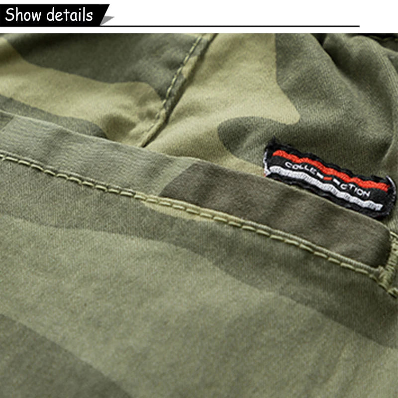 Outdoor Leisure Camouflage Comfortable Shorts For Men Elastic Waist Loose Straight High-Quality