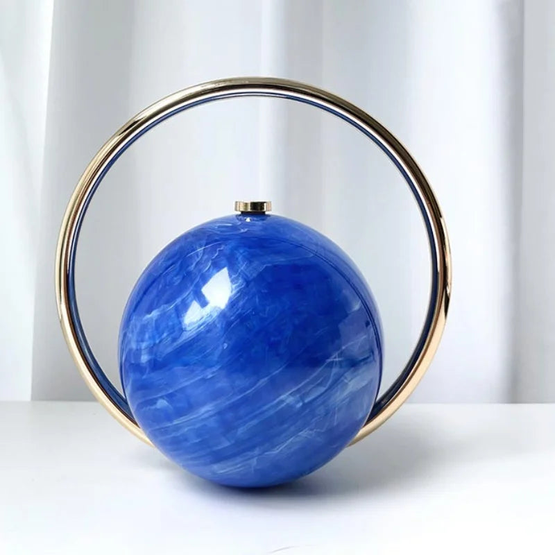 Exquisite Luxury Banquet Handbag Electroplated Handle Fashion Spherical Design Multi-functional Coin Purse Party Bag Acrylic Bag