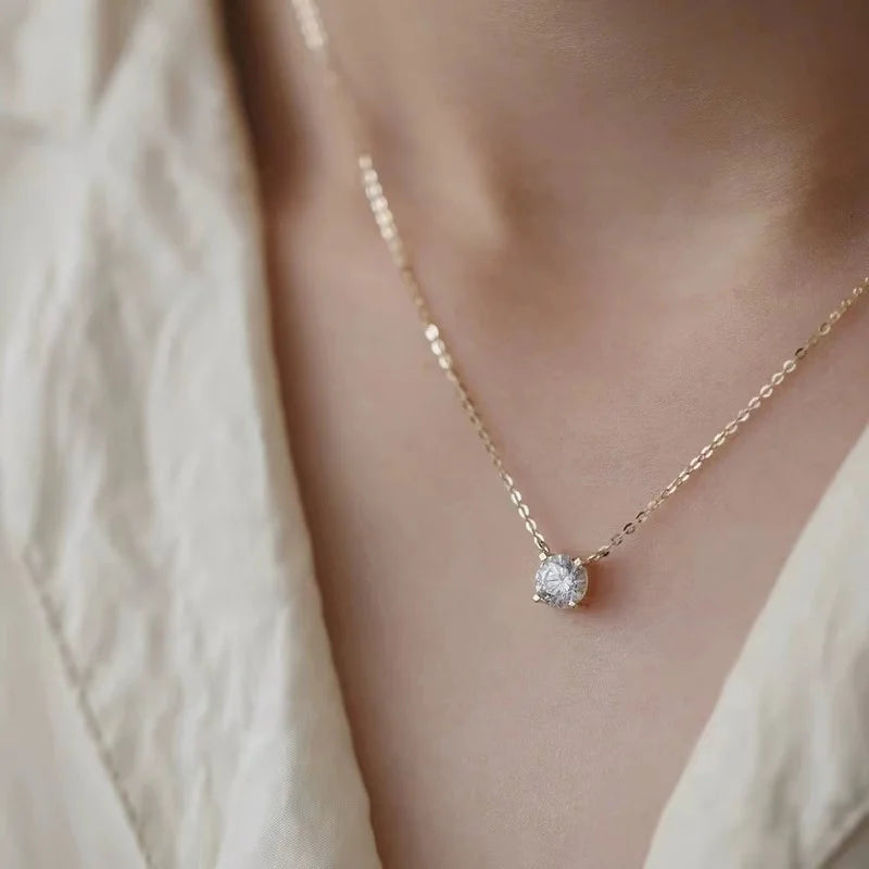 silver 18k gold pendant Multi-functional single necklace