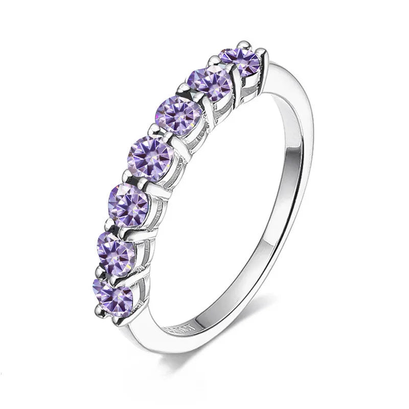 Round Moissanite Luxury Silver Ring
