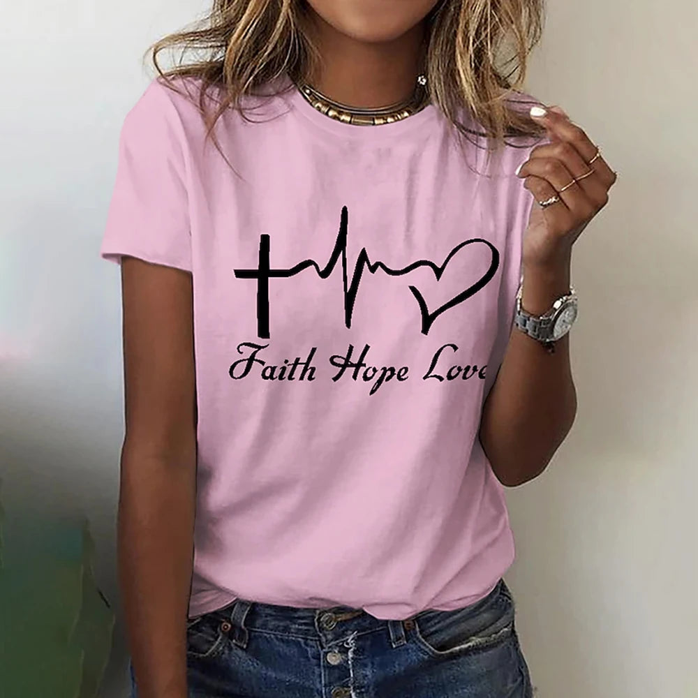 Women's Short Sleeve T-Shirts New Casual T-Shirt Top