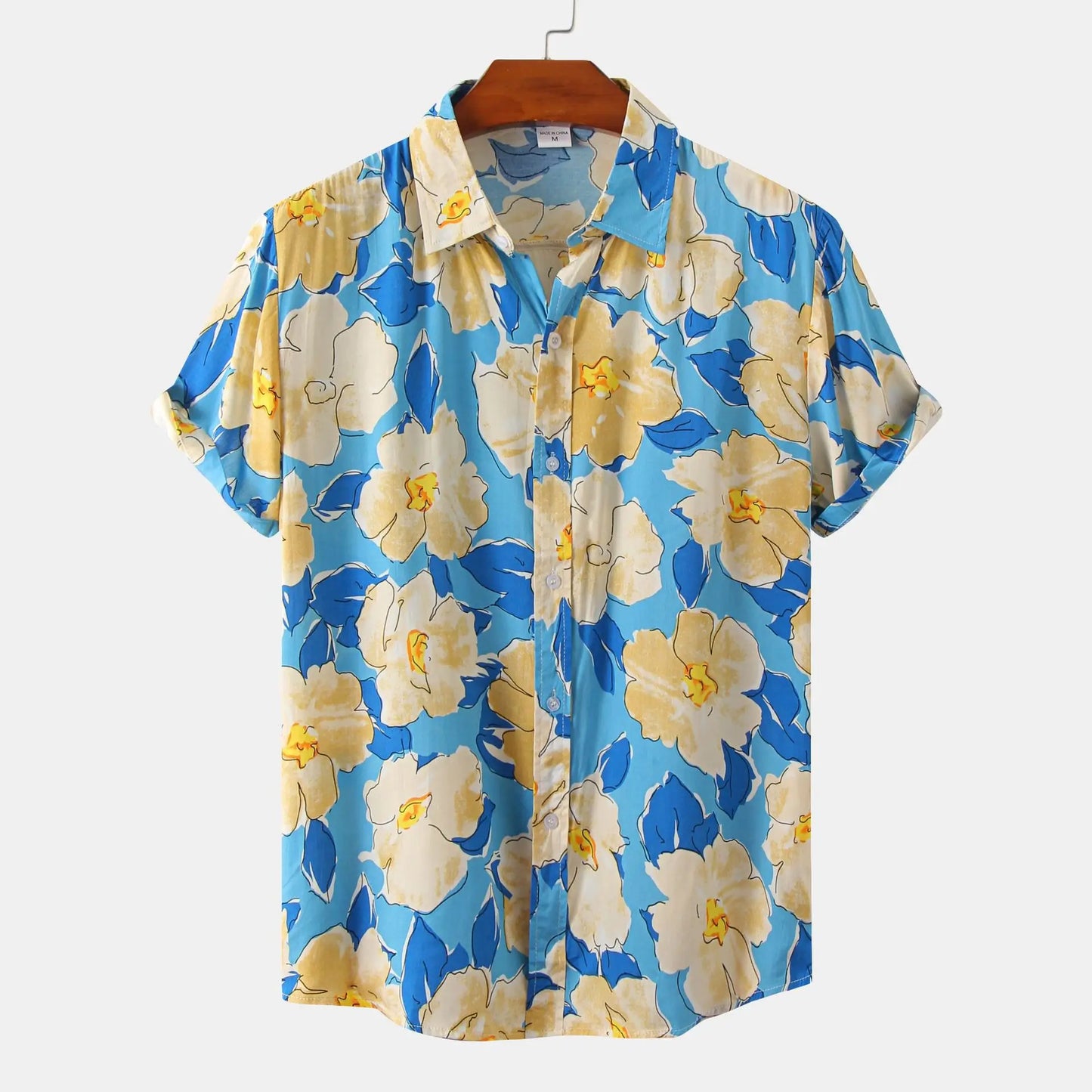 Summer  Fashion Social Beach Style Men Short Sleeve