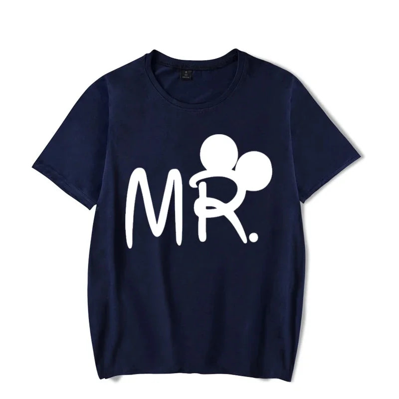 Mouse Cartoon MR MRS Print Couple TShirt Lovers Bird