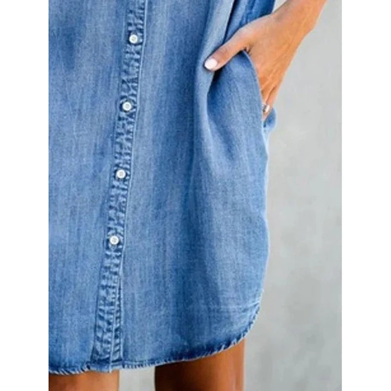 Summer Simple  Female Office Denim Short Skirt