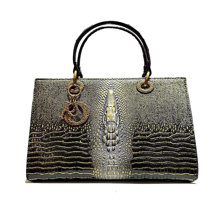 New Luxury Crocodile Pattern Handbag Women's Fashionable Leather Crossbody Bag High-end Feel Shoulder Bag