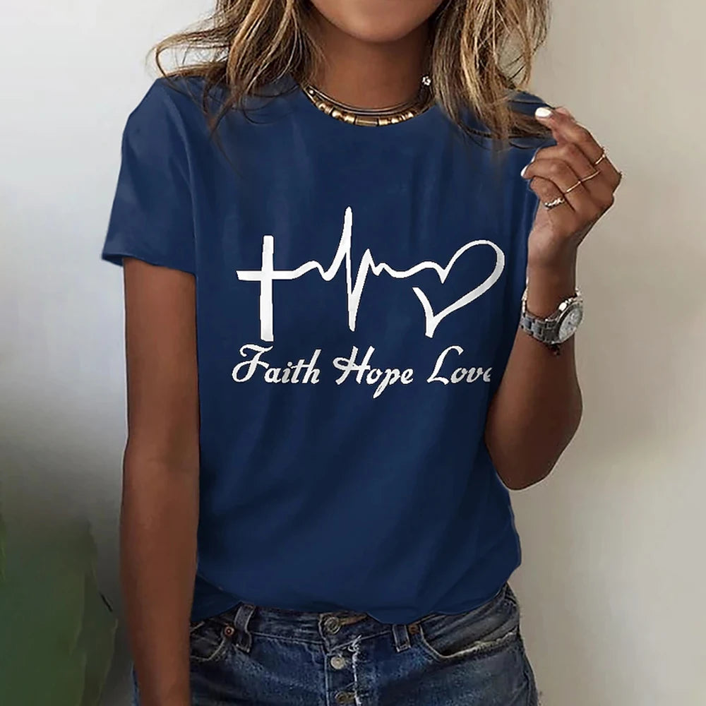 Women's Short Sleeve T-Shirts New Casual T-Shirt Top