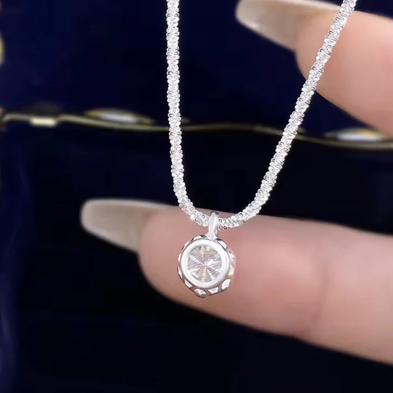 Classic Crown Silver Necklace for Women