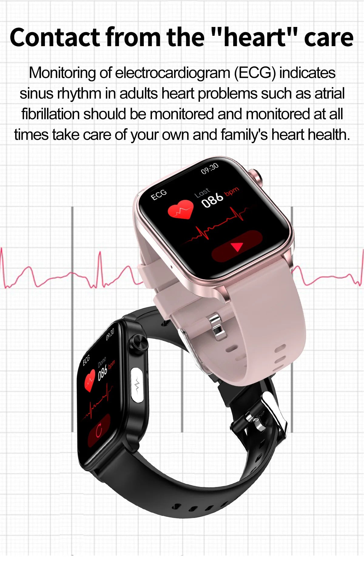 New ECG+PPG AI Health Diagnose Smart Watch Men And Women, Blood Lipid BP Uric Acid Heart rate Tracker