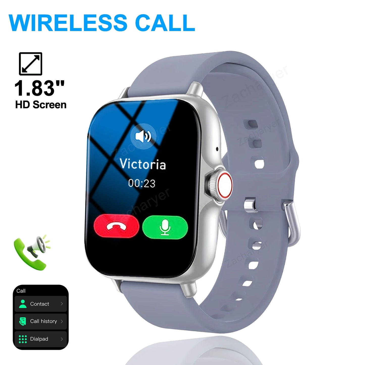 Smart watch, wireless calling /dial, Various APP Reminders,Suitable for men and women, sports watches，for iPhone/Andriod