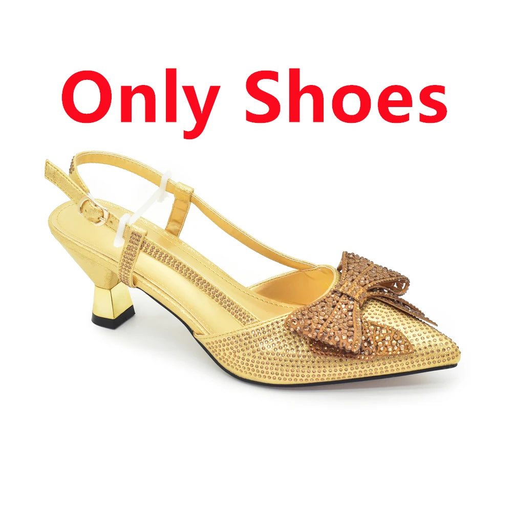 New Arrival Italian Shoe and Bag Set Designer Wedding Luxury  Shoes and Bag Set