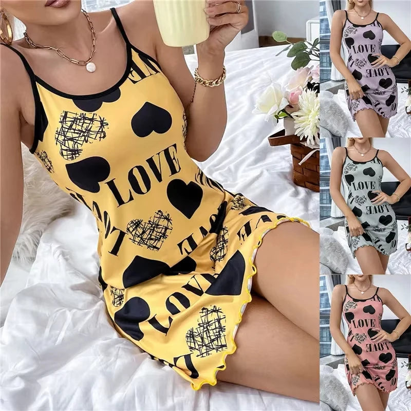 Women's Nightgown Beauty Sexy Short Skirt