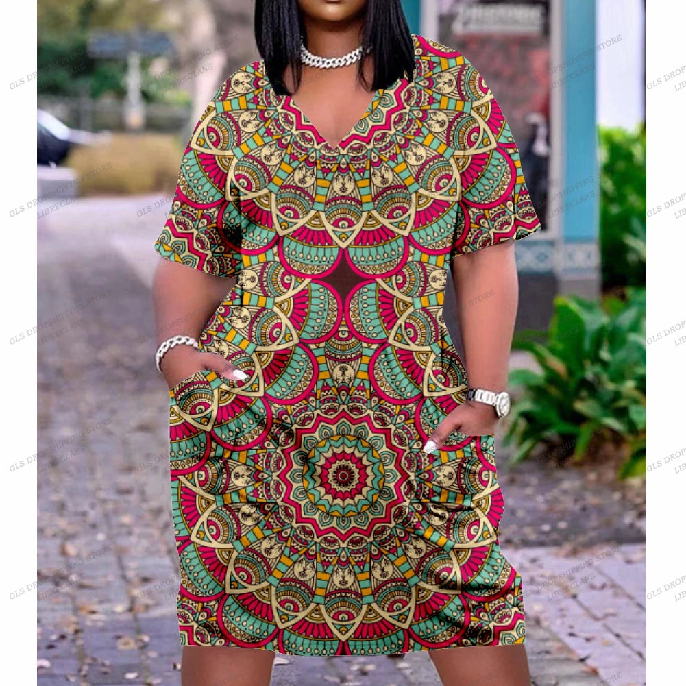 Black Africa Evening Boho Large Size Chain Sexy Dress