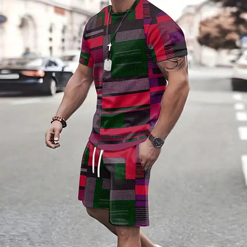 Sportswear Short Sleeve T Shirt Summer  Two Piece Suit For Men